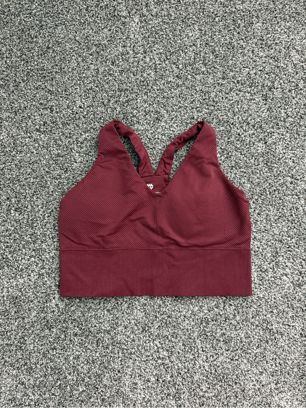 all in motion Ribbed V-Neck Sports Bralette - Wine